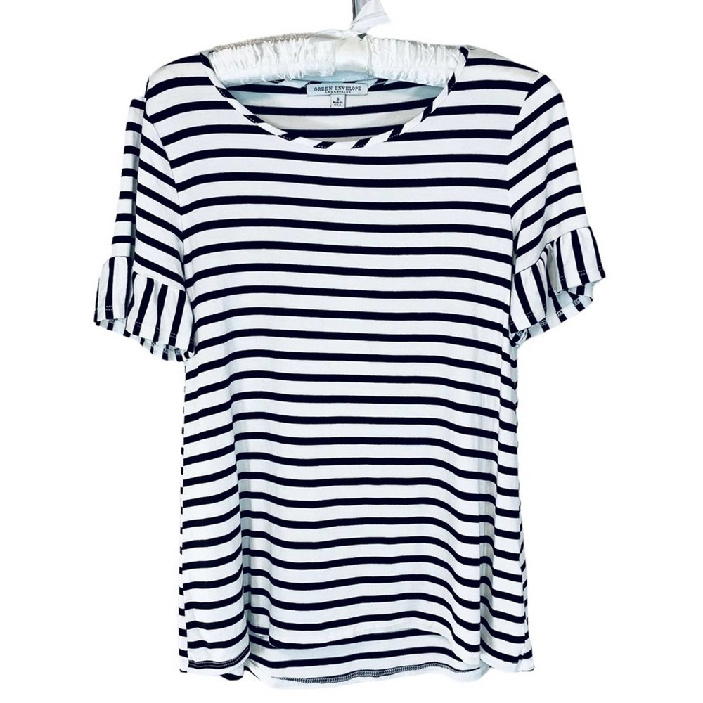 Green Envelope Casual Short Sleeve Blouse